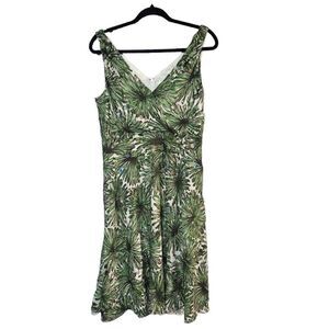 Anthropologie whimsigoth fairy chic embroidered floral dress fit flare green 10